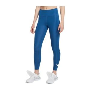 Nike Women’s Dri-fit Swoosh Run 7/8 Leggings- Blue, XS